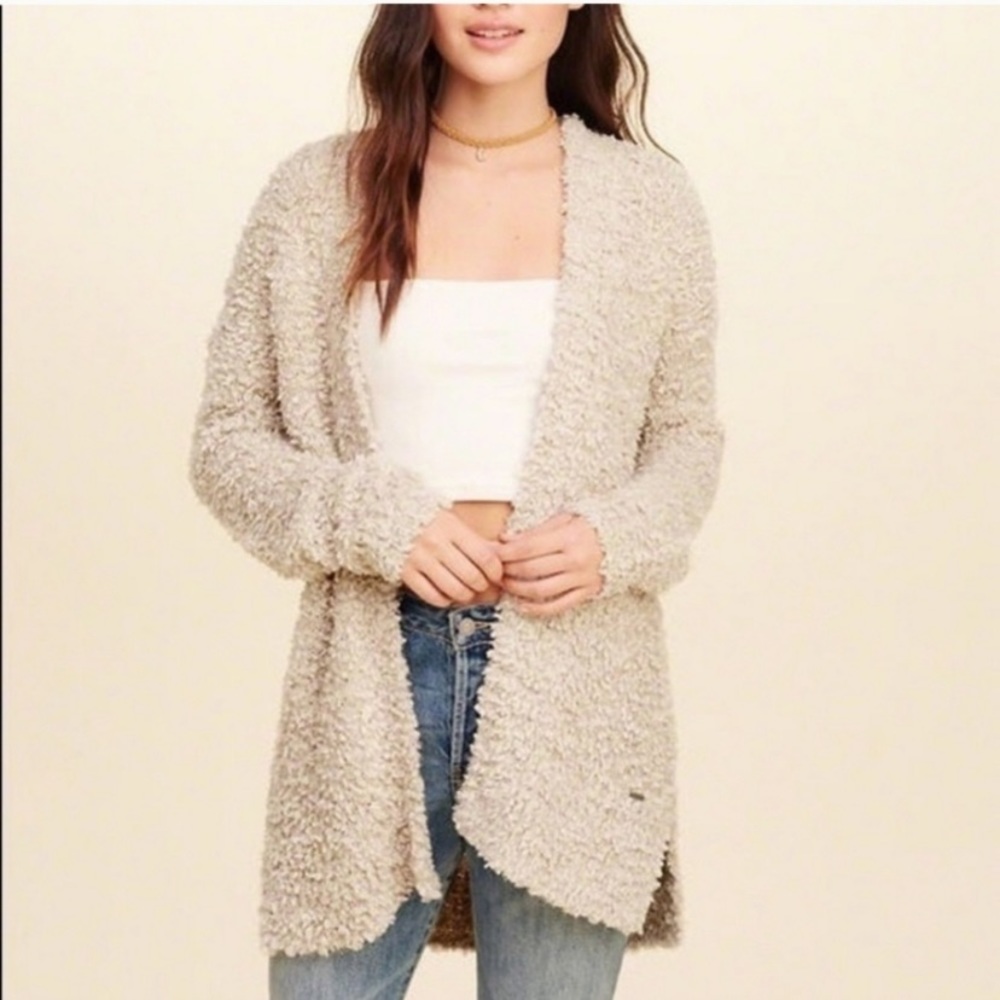 Hollister size medium fuzzy cardigan